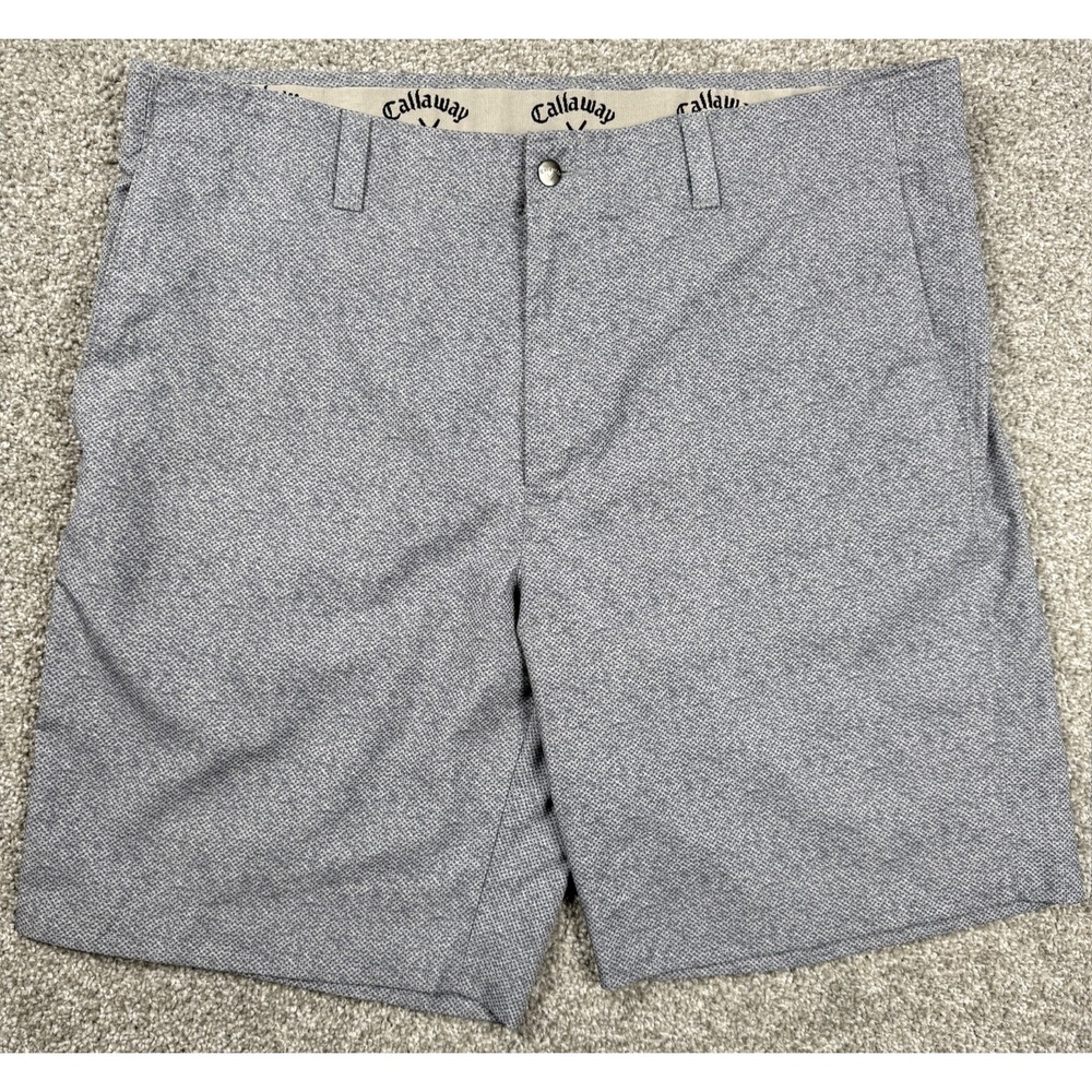 Callaway Golf Shorts Mens 38 Light Gray Stretch Performance 9" Heather Casual